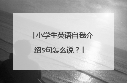 小学生英语自我介绍5句怎么说？