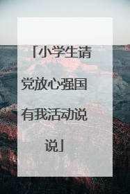 小学生请党放心强国有我活动说说