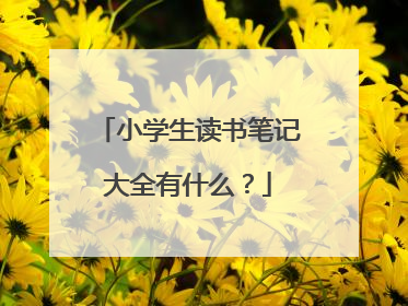 小学生读书笔记大全有什么?