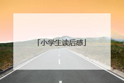 小学生读后感