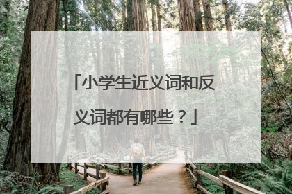 小学生近义词和反义词都有哪些?