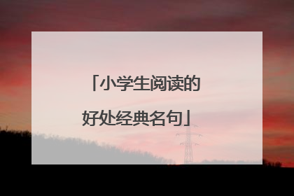 小学生阅读的好处经典名句
