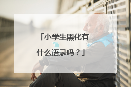 小学生黑化有什么语录吗？