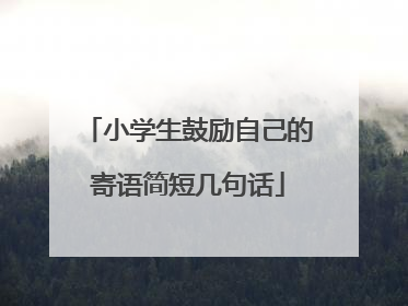 小学生鼓励自己的寄语简短几句话