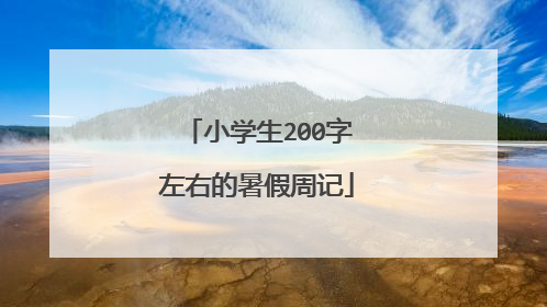小学生200字左右的暑假周记