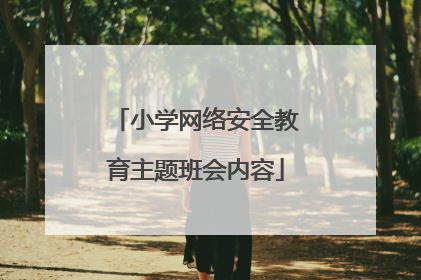 小学网络安全教育主题班会内容