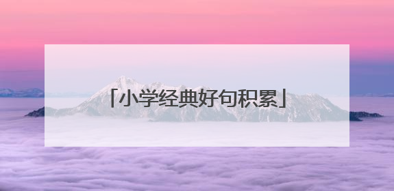 小学经典好句积累