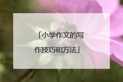 小学作文的写作技巧和方法