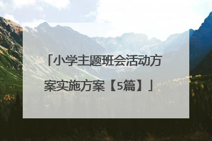 小学主题班会活动方案实施方案【5篇】