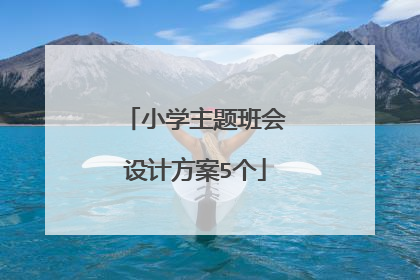 小学主题班会设计方案5个