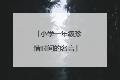 小学一年级珍惜时间的名言