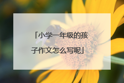小学一年级的孩子作文怎么写呢