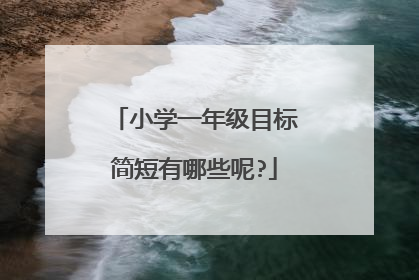 小学一年级目标简短有哪些呢?