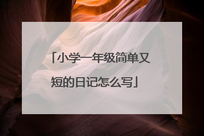 小学一年级简单又短的日记怎么写