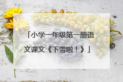 小学一年级第一册语文课文《下雪啦！》