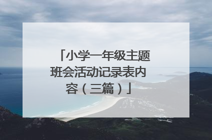 小学一年级主题班会活动记录表内容(三篇)