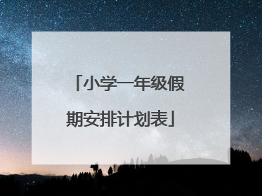 小学一年级假期安排计划表