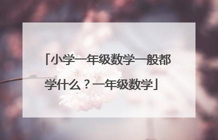 小学一年级数学一般都学什么?一年级数学