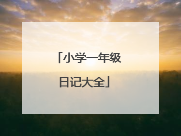 小学一年级日记大全