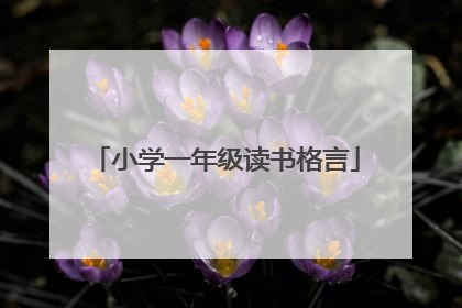 小学一年级读书格言