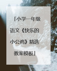 小学一年级语文《快乐的小公鸡》精选教案模板