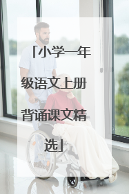 小学一年级语文上册背诵课文精选
