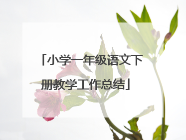 小学一年级语文下册教学工作总结