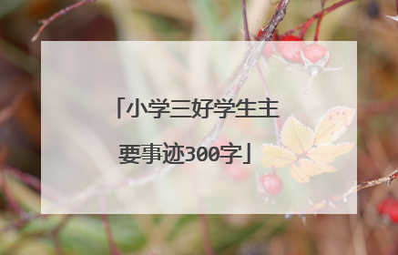 小学三好学生主要事迹300字