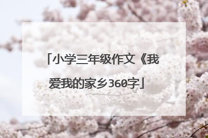 小学三年级作文《我爱我的家乡360字