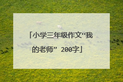 小学三年级作文“我的老师” 200字