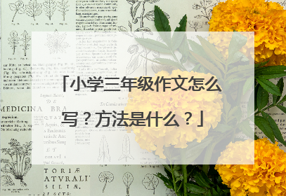 小学三年级作文怎么写？方法是什么？