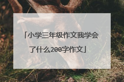 小学三年级作文我学会了什么200字作文