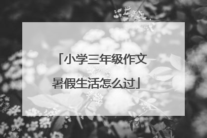 小学三年级作文暑假生活怎么过