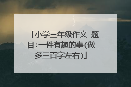 小学三年级作文 题目:一件有趣的事(做多三百字左右)