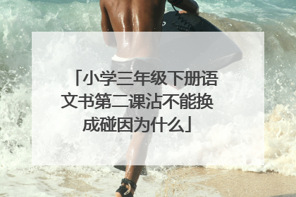 小学三年级下册语文书第二课沾不能换成碰因为什么