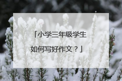 小学三年级学生如何写好作文？