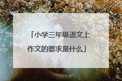 小学三年级语文上作文的要求是什么