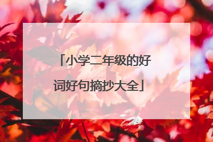 小学二年级的好词好句摘抄大全