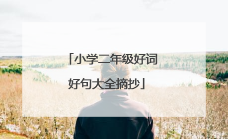 小学二年级好词好句大全摘抄