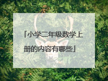 小学二年级数学上册的内容有哪些