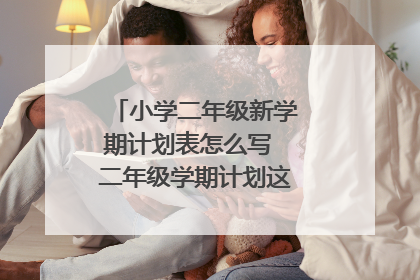 小学二年级新学期计划表怎么写 二年级学期计划这样写简单又全面
