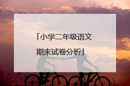 小学二年级语文期末试卷分析