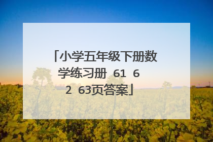 小学五年级下册数学练习册 61 62 63页答案