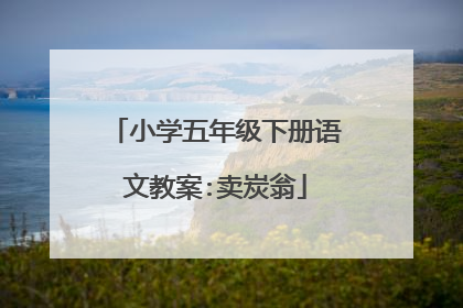 小学五年级下册语文教案:卖炭翁