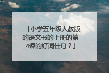 小学五年级人教版的语文书的上册的第4课的好词佳句?