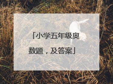 小学五年级奥数题，及答案