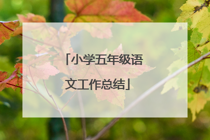 小学五年级语文工作总结