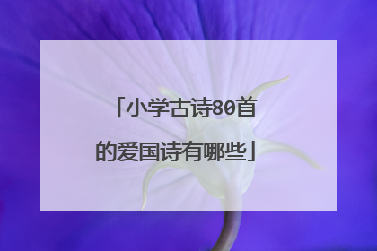 小学古诗80首的爱国诗有哪些