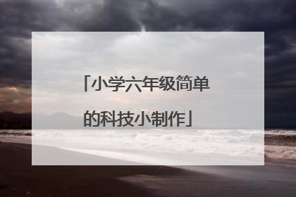 小学六年级简单的科技小制作