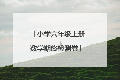 小学六年级上册数学期终检测卷